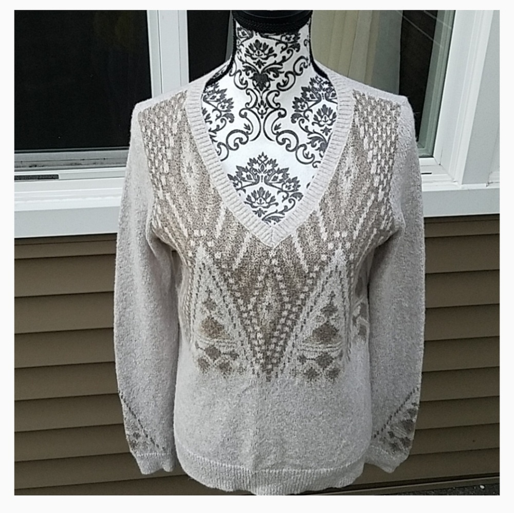 Hollister Multi Color Brown Ladies Sweater Sz M
